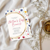 Elegant Blush Roze Bloemen Moederdag brunch Kaart