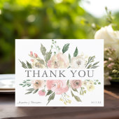 Elegant Blush Roze Bloemen Pioen Bruiloft Briefkaart