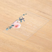 Elegant Blush Roze Bloemen Quinceañera Acryl Uitnodigingen (Laagn)