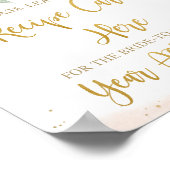 Elegant Blush Roze Bloemen Recept voor Bruid Teken Poster (Hoek)