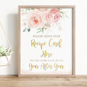 Elegant Blush Roze Bloemen Recept voor Bruid Teken Poster