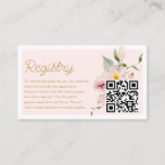 Elegant Blush Roze Bloemen Register QR Code Kaart<br><div class="desc">Ontdek onze mooie blush roze bloemenkleurige vrijgezellenfeest registerkaart! Deze charmante kaart is ontworpen om cadeau-geven een fluitje van een cent te maken en is voorzien van een QR-code voor eenvoudige toegang tot uw register. Overeenkomende items in onze winkel Cava Party Design</div>