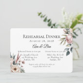 Elegant Blush Roze Bloemen repetitie diner Kaart (Staand voorkant)