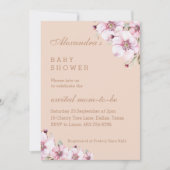 Elegant Blush Roze Bloemen Rozen Baby shower Kaart (Voorkant)