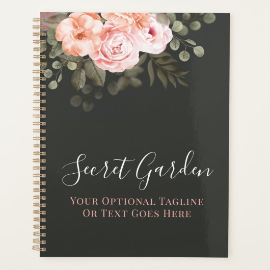 Elegant Blush Roze Bloemen Rozen Modern Chic Planner (Voorkant)