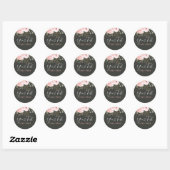 Elegant Blush Roze Bloemen Rozen Modern Shabby Chi Ronde Sticker (Vel)