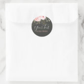 Elegant Blush Roze Bloemen Rozen Modern Shabby Chi Ronde Sticker (Tas)