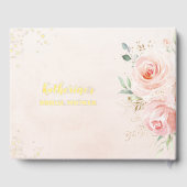 Elegant Blush Roze Bloemen Rozen Vrijgezellenfeest Gastenboek (Achterkant)