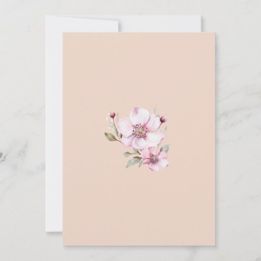 Elegant Blush Roze Bloemen Rozen Vrijgezellenfeest Kaart (Achterkant)