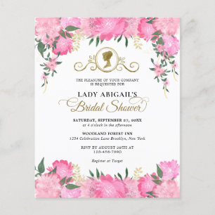 Elegant Blush Roze Bloemen Victoriaans Vrijgezelle