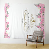 Elegant Blush Roze Bloemen Victoriaans Vrijgezelle Wandkleed (In Situ (horizontaal))
