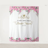 Elegant Blush Roze Bloemen Victoriaans Vrijgezelle Wandkleed (Voorkant)