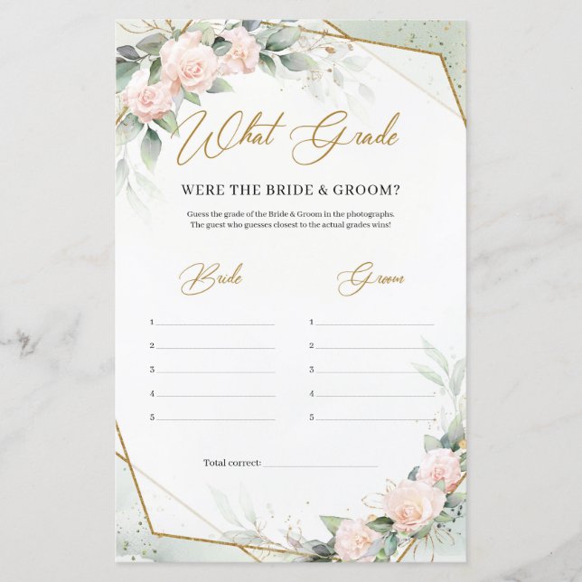 Elegant blush roze bloemen Wat was de graat? (Voorkant)