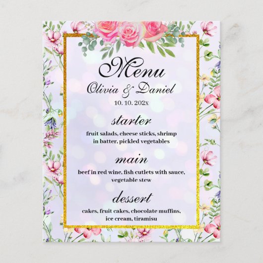 Elegant Blush Roze Bloemen Waterverf Bruiloft (Voorkant)