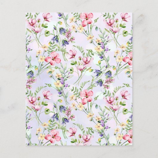 Elegant Blush Roze Bloemen Waterverf Bruiloft (Achterkant)