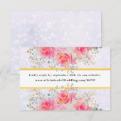 Elegant Blush Roze Bloemen Waterverf Bruiloft Informatiekaartje (Voorkant / Achterkant)