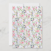 Elegant Blush Roze Bloemen Waterverf Bruiloft Kaart (Achterkant)