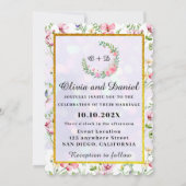 Elegant Blush Roze Bloemen Waterverf Bruiloft Kaart (Achterkant)