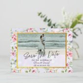 Elegant Blush Roze Bloemen Waterverf Bruiloft Kaart (Staand voorkant)