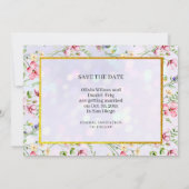 Elegant Blush Roze Bloemen Waterverf Bruiloft Kaart (Achterkant)