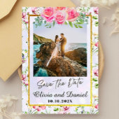 Elegant Blush Roze Bloemen Waterverf Bruiloft Kaart