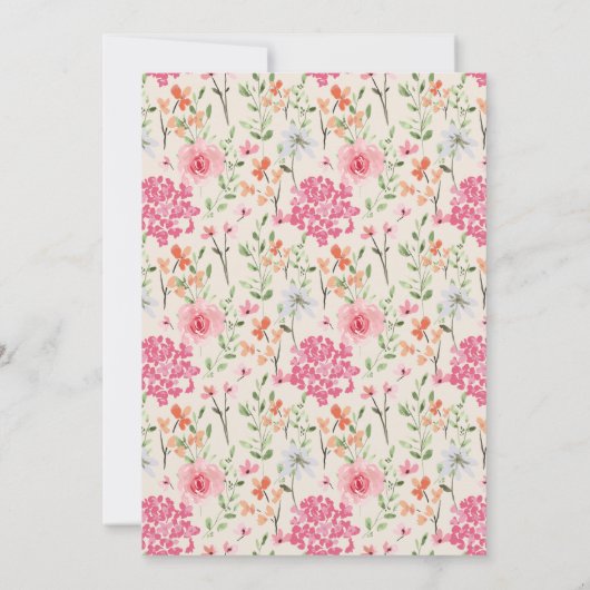 Elegant Blush Roze Bloemen Waterverf Bruiloft Kaart (Achterkant)