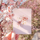 Elegant Blush Roze Boho Bloemen Jurk Vrijgezellenf Kaart