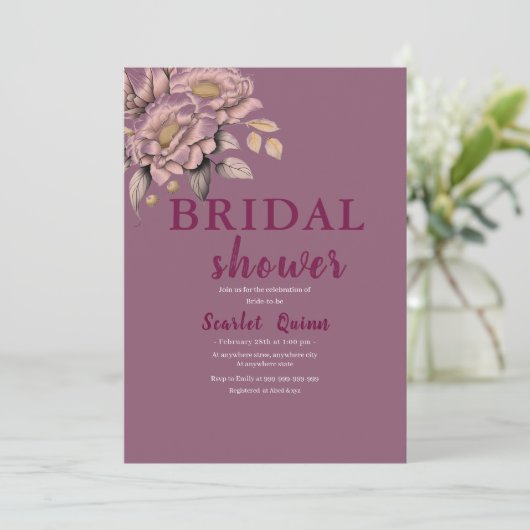 Elegant blush roze botanische bloem vrijgezellenfe kaart (Staand voorkant)