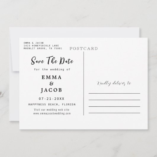 Elegant Blush Roze Bourgogne Roos Save The Date (Achterkant)