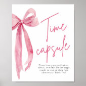 Elegant Blush Roze Bow Tijd Capsule Game Sign Poster (Voorkant)