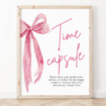 Elegant Blush Roze Bow Tijd Capsule Game Sign Poster<br><div class="desc">De "Elegant Blush Pink Bow: She's Tying the Knot" Time Capsule Game Sign is een prachtige aanvulling op elk vrijgezellenfeest of bruiloftsfeest. Met zijn elegante blush roze boog ontwerp en nostalgische thema, dit teken zet het podium voor een gedenkwaardige activiteit waar gasten kunnen bijdragen zinvolle items aan een tijdcapsule. Of...</div>