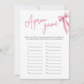 Elegant Blush Roze Bow Vrijgezellenfeest Schort sp Kaart (Voorkant)