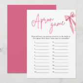 Elegant Blush Roze Bow Vrijgezellenfeest Schort sp Kaart (Voorkant / Achterkant)