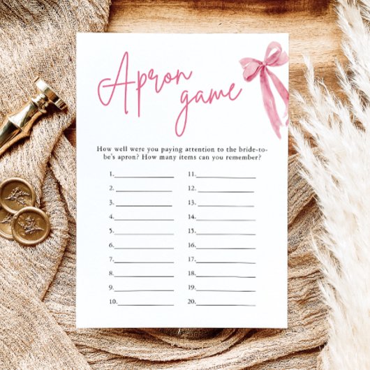 Elegant Blush Roze Bow Vrijgezellenfeest Schort sp Kaart