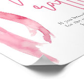 Elegant Blush Roze Bow Wijn Raffle Game Sign Poster (Hoek)