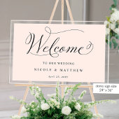 Elegant Blush Roze Bruiloft Welkom Acryl Teken Acryl Bord