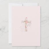 Elegant blush roze communiqué floral cross-name kaart (Achterkant)