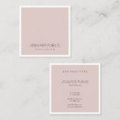 Elegant Blush Roze Creative Modern Professional Vierkante Visitekaartje (Voorkant / Achterkant)