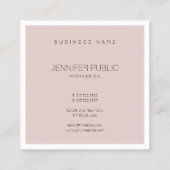 Elegant Blush Roze Creative Modern Professional Vierkante Visitekaartje (Achterkant)