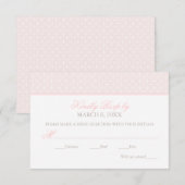 Elegant Blush Roze Cross Pattern Baby Meisje Dop RSVP Kaartje (Voorkant / Achterkant)