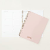Elegant blush roze custom monogram initialen eenvo planner (Display)