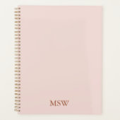 Elegant blush roze custom monogram initialen eenvo planner (Voorkant)