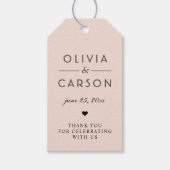 Elegant Blush Roze Custom Wedding Monogram Cadeaulabel (Voorkant)