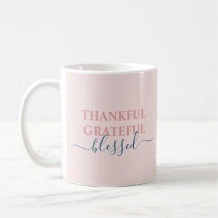 Elegant blush roze dankbaar koffiemok