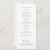 Elegant Blush Roze Eenvoudig Trouwprogramma Kaart (Achterkant)