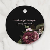 Elegant Blush Roze en Bourgondië Boeket Bruiloft | Bedankjes Labels (Achterkant)