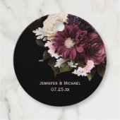 Elegant Blush Roze en Bourgondië Boeket Bruiloft | Bedankjes Labels (Voorkant)