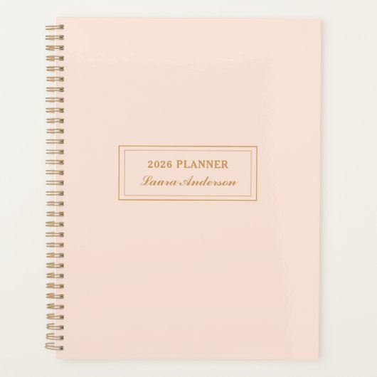 Elegant Blush roze en goud 2025 Planner (Voorkant)