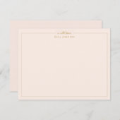 Elegant Blush Roze en goud Professional Bedankkaart (Voorkant / Achterkant)