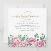 Elegant Blush Roze en Goud Waterverf Meisje Baby S Kaart (Voorkant)